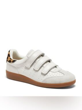 NWOT Anthropologie Silent D SEENA Sneaker in White and Leopard Print